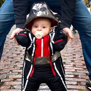 Handmade Ant Man snowsuit costume for baby